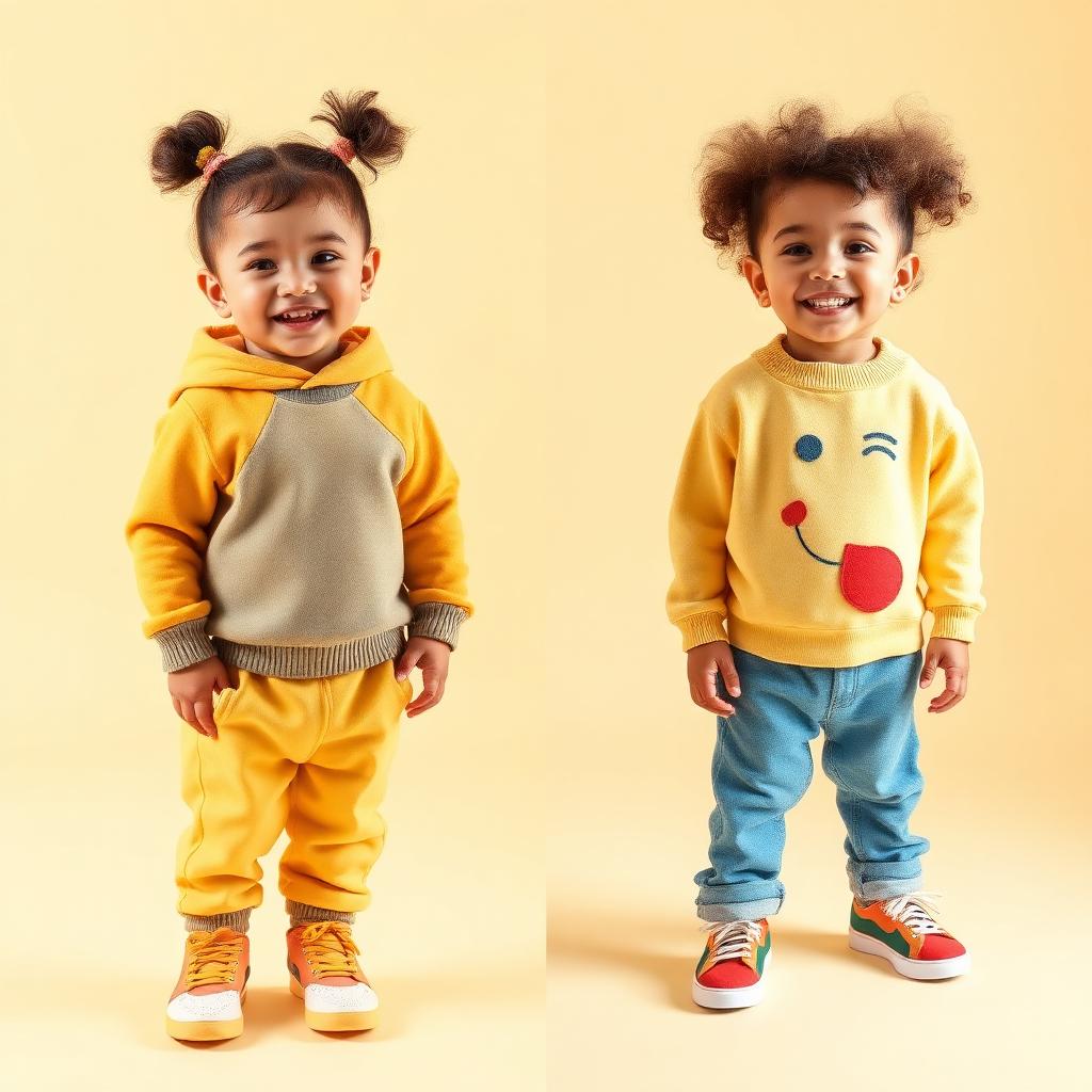 Anak-anak memakai koleksi baju anak Kennai Kids